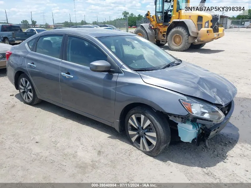 2019 Nissan Sentra Sv VIN: 3N1AB7AP5KY398384 Lot: 39840984