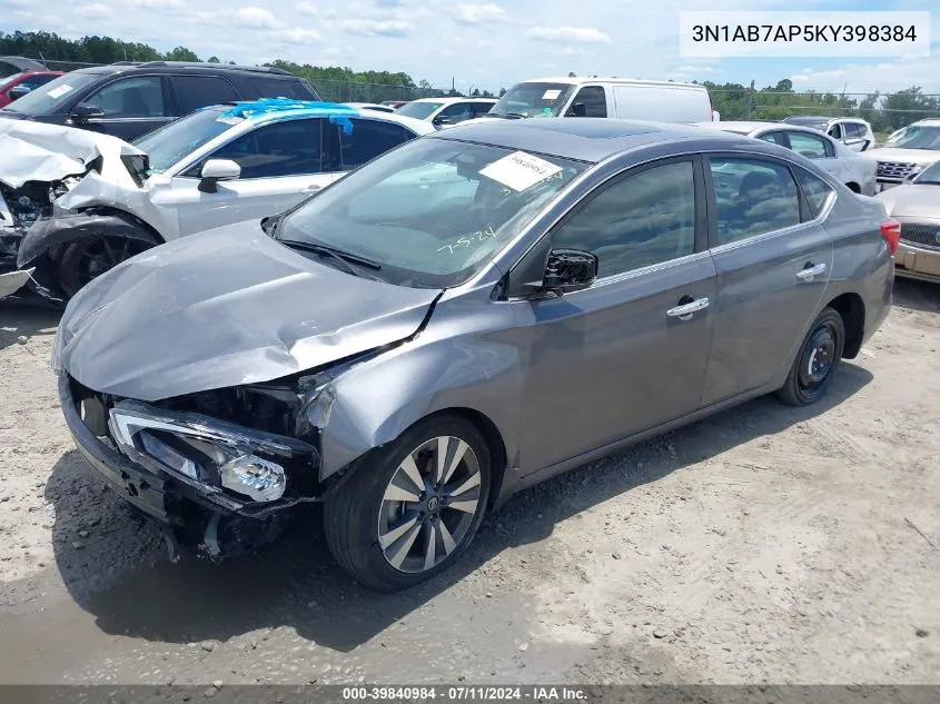 3N1AB7AP5KY398384 2019 Nissan Sentra Sv