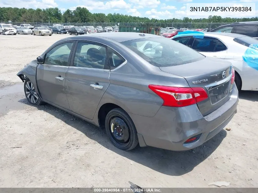 2019 Nissan Sentra Sv VIN: 3N1AB7AP5KY398384 Lot: 39840984