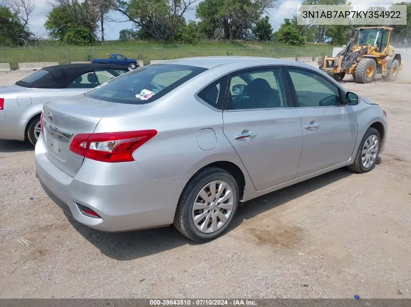 3N1AB7AP7KY354922 2019 Nissan Sentra S