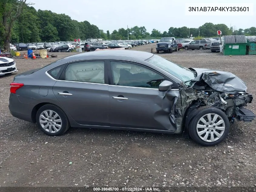 3N1AB7AP4KY353601 2019 Nissan Sentra S