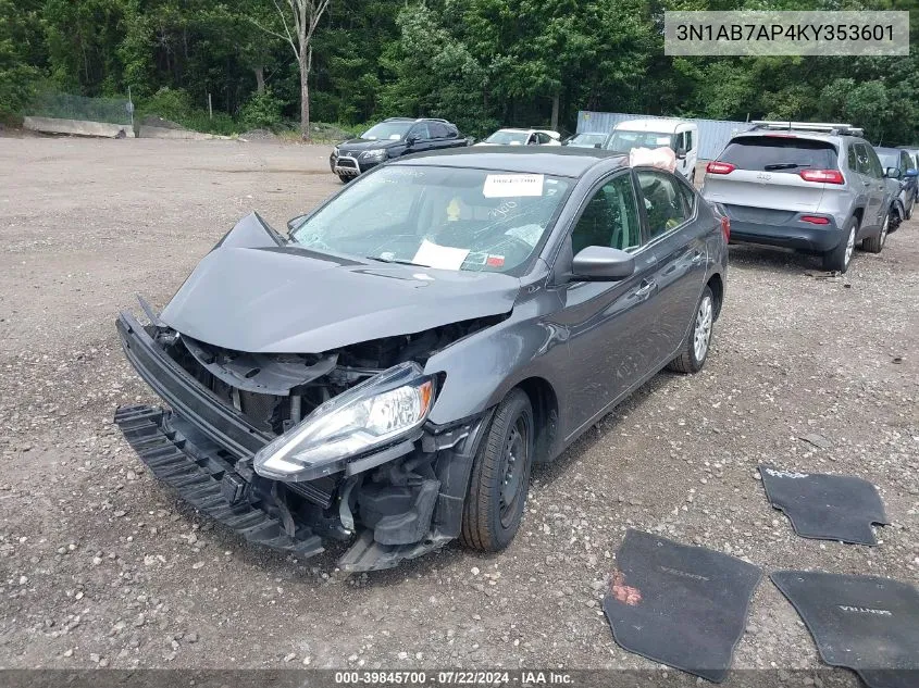 2019 Nissan Sentra S VIN: 3N1AB7AP4KY353601 Lot: 39845700