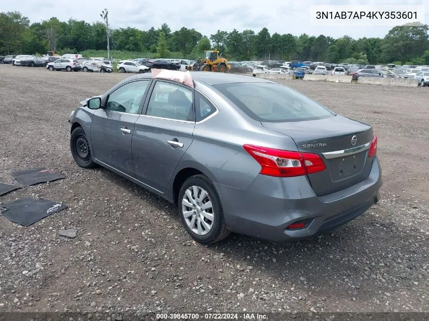 3N1AB7AP4KY353601 2019 Nissan Sentra S