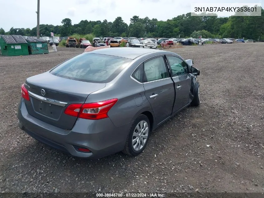 3N1AB7AP4KY353601 2019 Nissan Sentra S