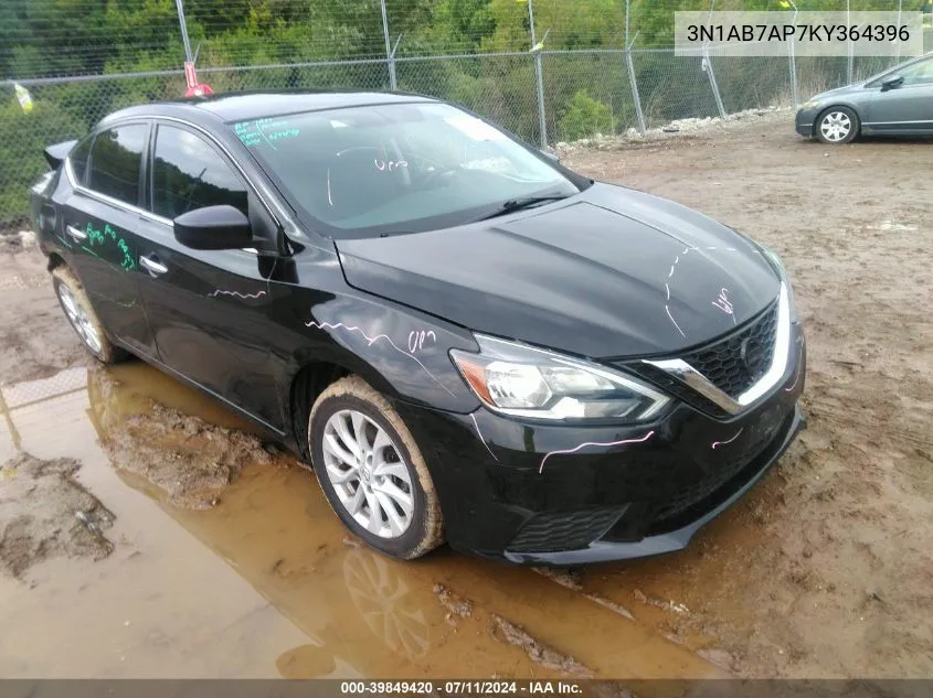 2019 Nissan Sentra Sv VIN: 3N1AB7AP7KY364396 Lot: 39849420