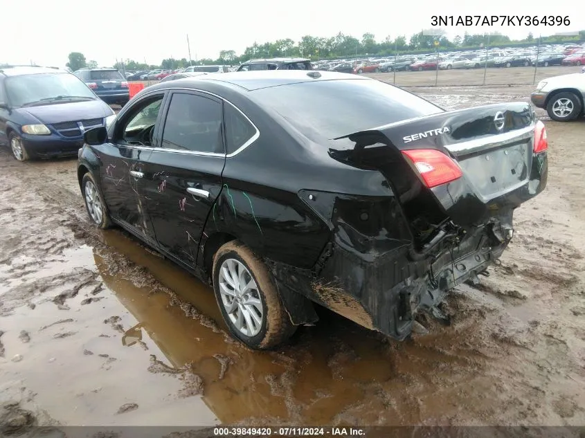 2019 Nissan Sentra Sv VIN: 3N1AB7AP7KY364396 Lot: 39849420