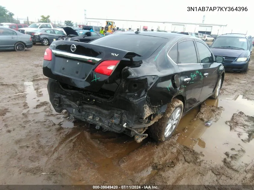 2019 Nissan Sentra Sv VIN: 3N1AB7AP7KY364396 Lot: 39849420