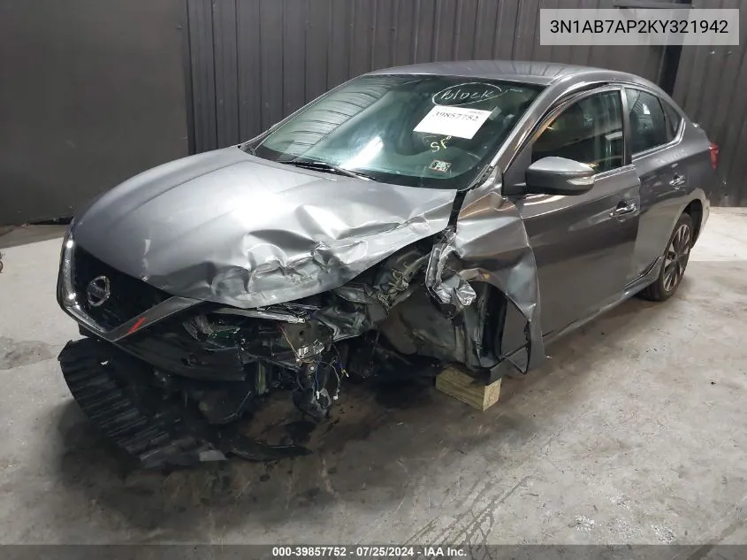 2019 Nissan Sentra Sr VIN: 3N1AB7AP2KY321942 Lot: 39857752