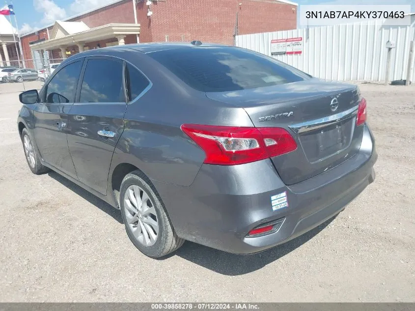 2019 Nissan Sentra Sv VIN: 3N1AB7AP4KY370463 Lot: 39858278