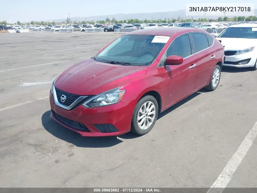 2019 Nissan Sentra Sv VIN: 3N1AB7AP8KY217018 Lot: 39863662