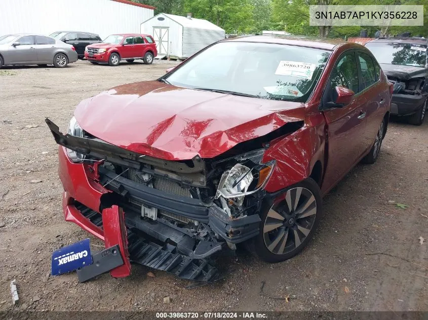 2019 Nissan Sentra Sv VIN: 3N1AB7AP1KY356228 Lot: 39863720