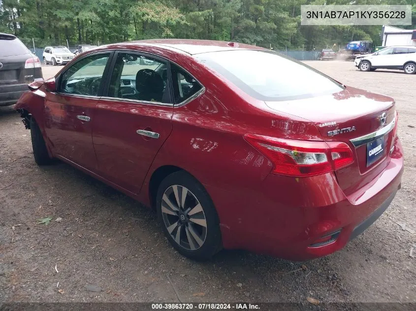 3N1AB7AP1KY356228 2019 Nissan Sentra Sv