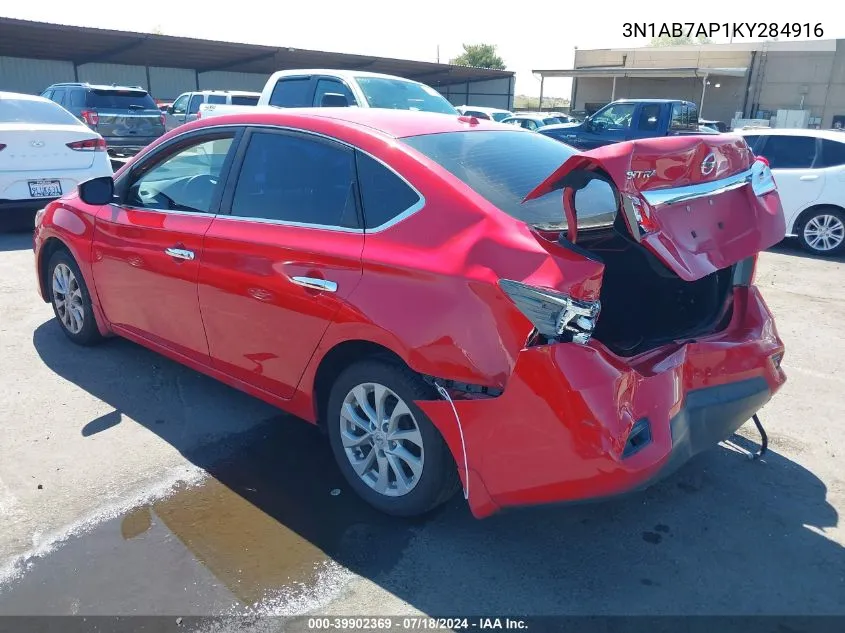 2019 Nissan Sentra Sv VIN: 3N1AB7AP1KY284916 Lot: 39902369