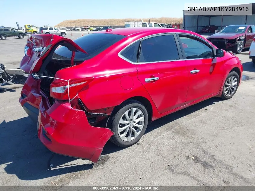 2019 Nissan Sentra Sv VIN: 3N1AB7AP1KY284916 Lot: 39902369