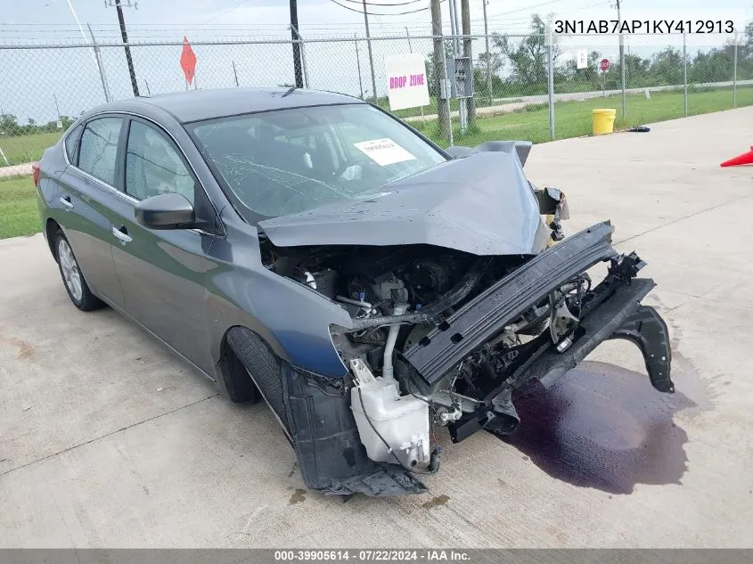 2019 Nissan Sentra Sv VIN: 3N1AB7AP1KY412913 Lot: 39905614