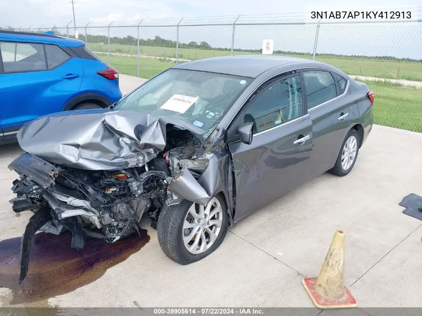 2019 Nissan Sentra Sv VIN: 3N1AB7AP1KY412913 Lot: 39905614