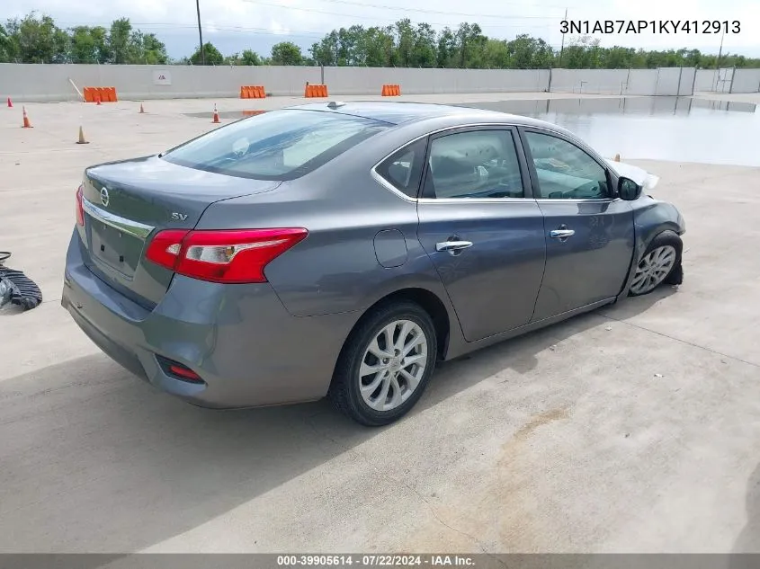 2019 Nissan Sentra Sv VIN: 3N1AB7AP1KY412913 Lot: 39905614