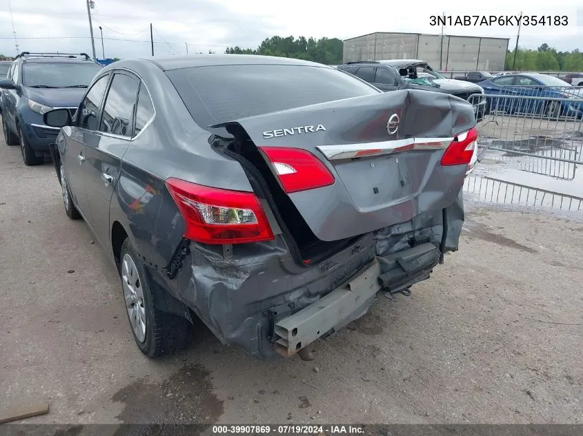 2019 Nissan Sentra S VIN: 3N1AB7AP6KY354183 Lot: 39907869