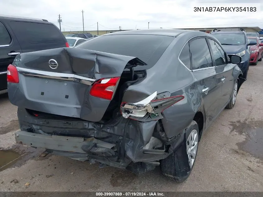 2019 Nissan Sentra S VIN: 3N1AB7AP6KY354183 Lot: 39907869