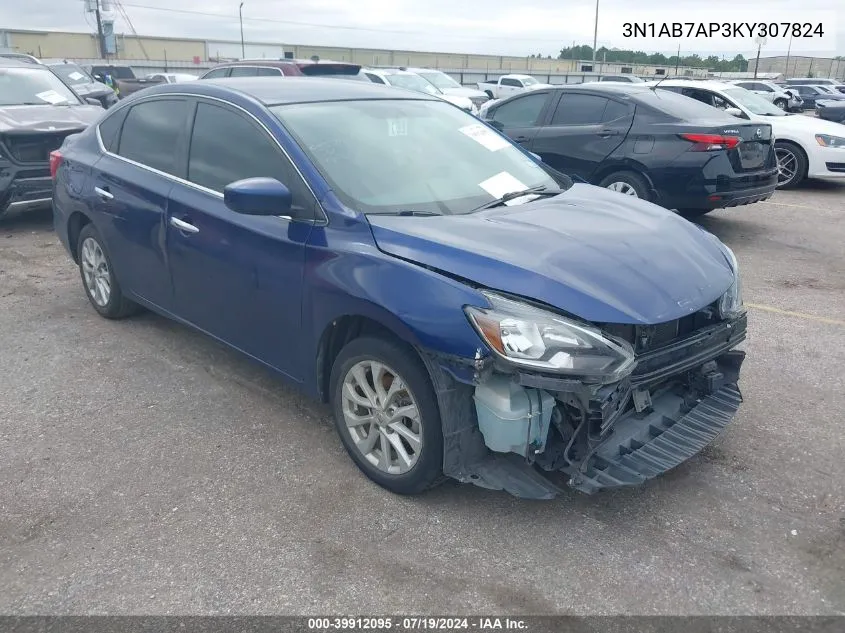 2019 Nissan Sentra Sv VIN: 3N1AB7AP3KY307824 Lot: 39912095