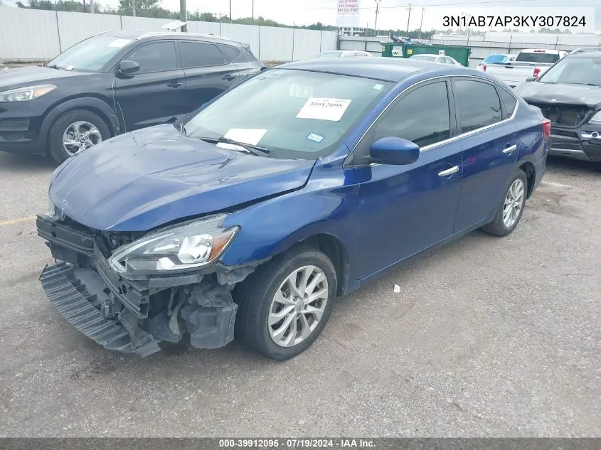 3N1AB7AP3KY307824 2019 Nissan Sentra Sv