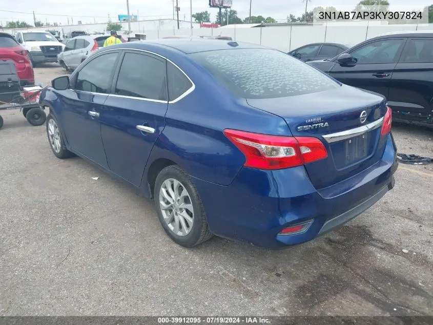 2019 Nissan Sentra Sv VIN: 3N1AB7AP3KY307824 Lot: 39912095