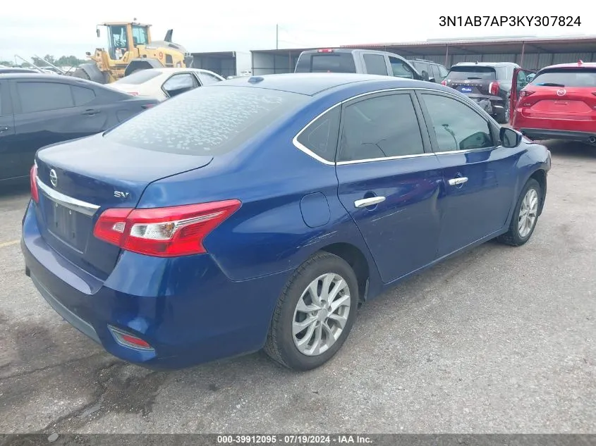 3N1AB7AP3KY307824 2019 Nissan Sentra Sv