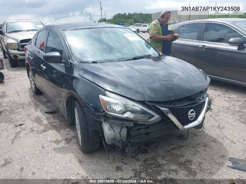 3N1AB7AP1KY243508 2019 Nissan Sentra S