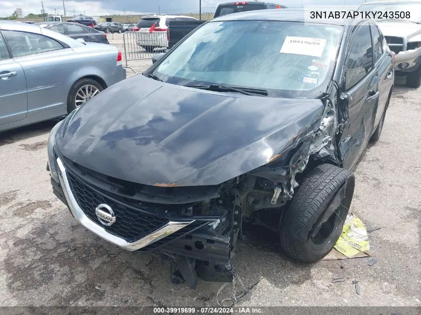 3N1AB7AP1KY243508 2019 Nissan Sentra S