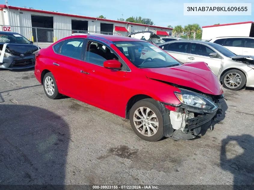 2019 Nissan Sentra Sv VIN: 3N1AB7AP8KL609655 Lot: 39923155