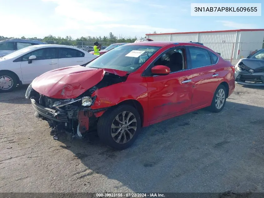 2019 Nissan Sentra Sv VIN: 3N1AB7AP8KL609655 Lot: 39923155