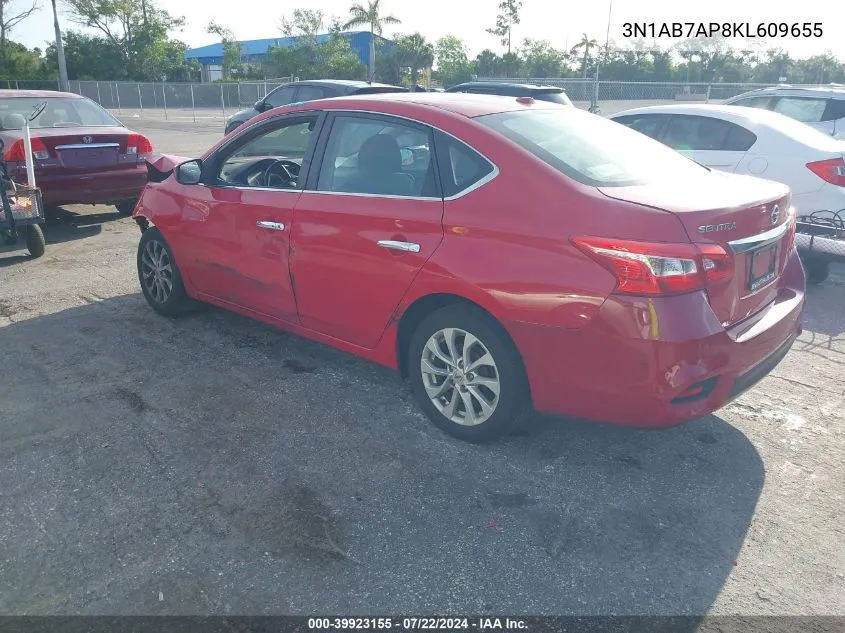 2019 Nissan Sentra Sv VIN: 3N1AB7AP8KL609655 Lot: 39923155