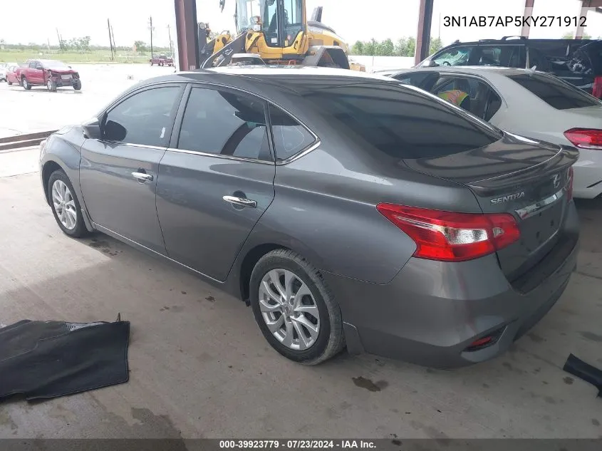 2019 Nissan Sentra S VIN: 3N1AB7AP5KY271912 Lot: 39923779