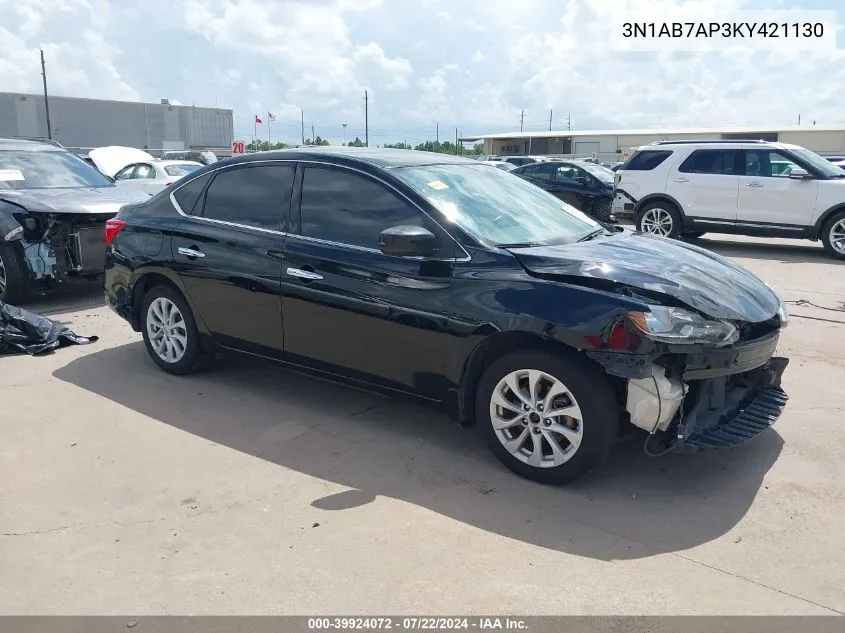 3N1AB7AP3KY421130 2019 Nissan Sentra Sv