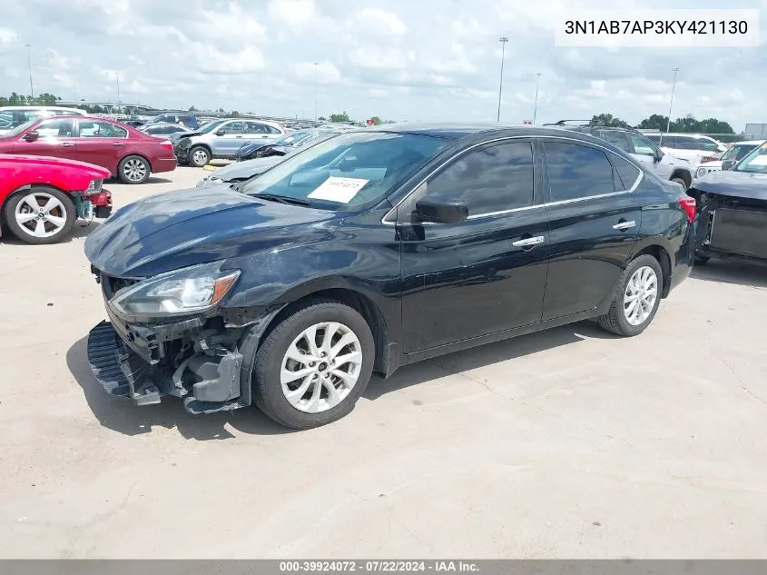 3N1AB7AP3KY421130 2019 Nissan Sentra Sv