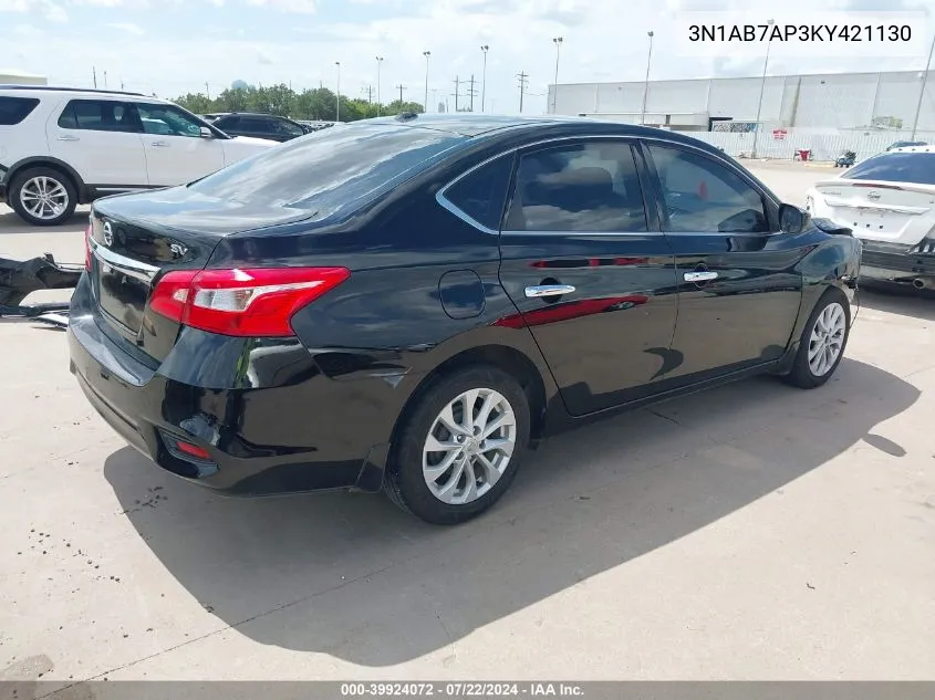 2019 Nissan Sentra Sv VIN: 3N1AB7AP3KY421130 Lot: 39924072