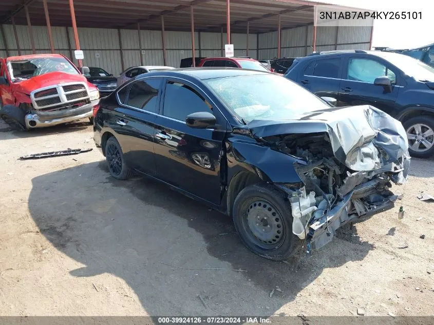 3N1AB7AP4KY265101 2019 Nissan Sentra S