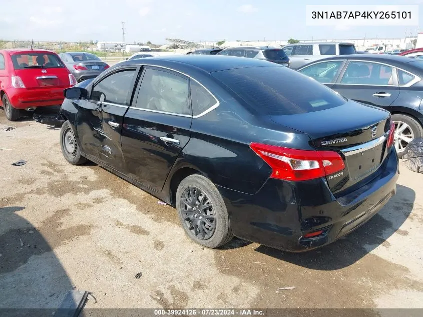 3N1AB7AP4KY265101 2019 Nissan Sentra S