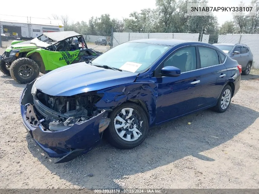 2019 Nissan Sentra S VIN: 3N1AB7AP9KY338107 Lot: 39933170