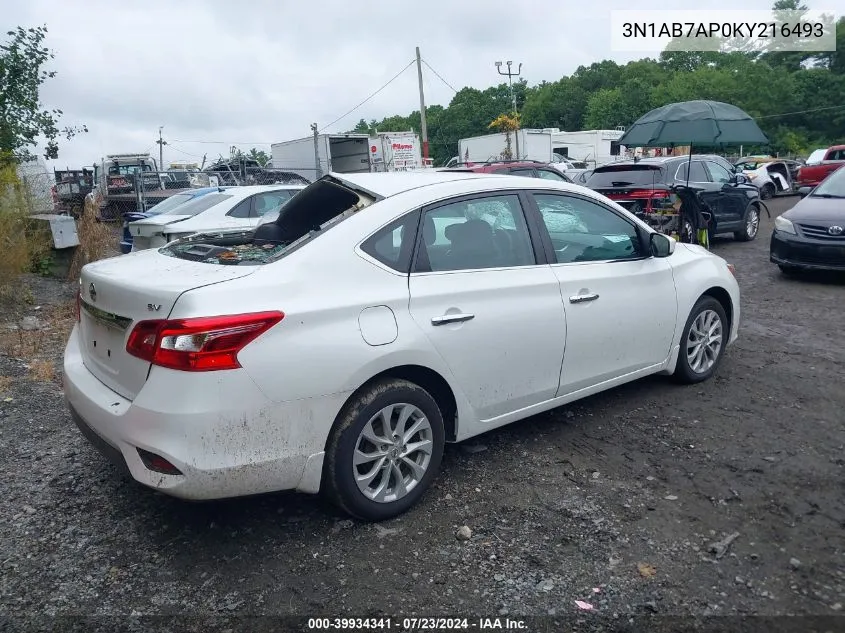 2019 Nissan Sentra Sv VIN: 3N1AB7AP0KY216493 Lot: 39934341