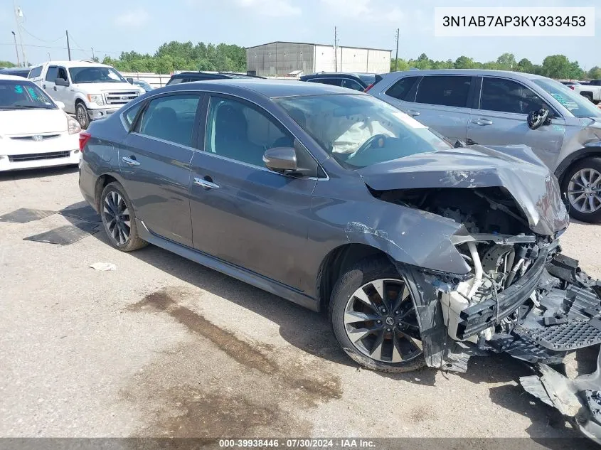 2019 Nissan Sentra Sr VIN: 3N1AB7AP3KY333453 Lot: 39938446