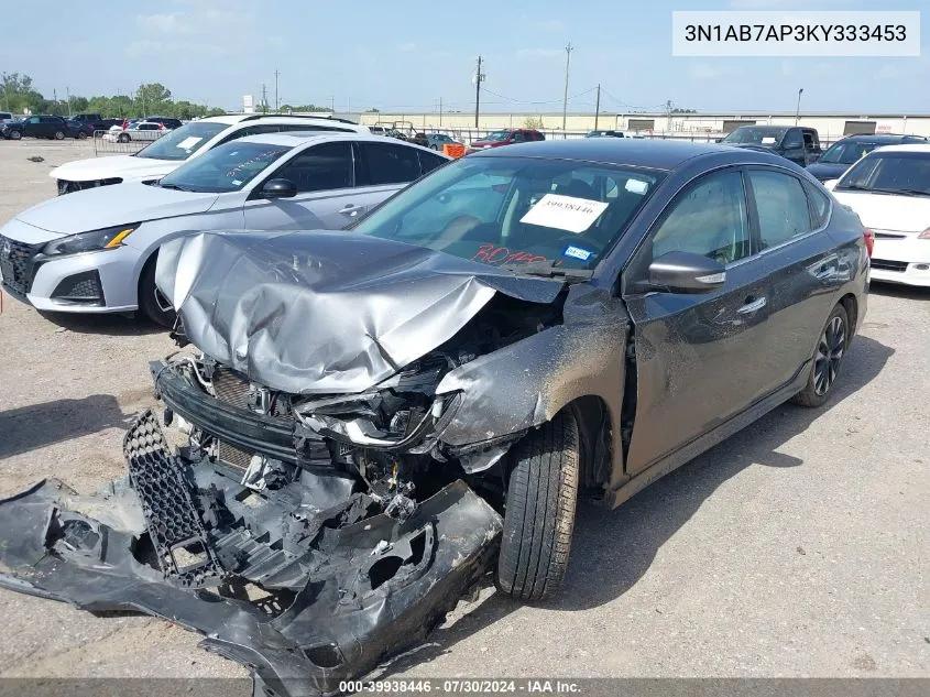 2019 Nissan Sentra Sr VIN: 3N1AB7AP3KY333453 Lot: 39938446