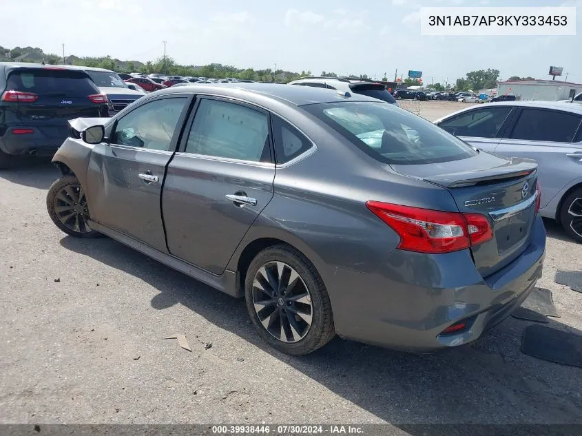 3N1AB7AP3KY333453 2019 Nissan Sentra Sr