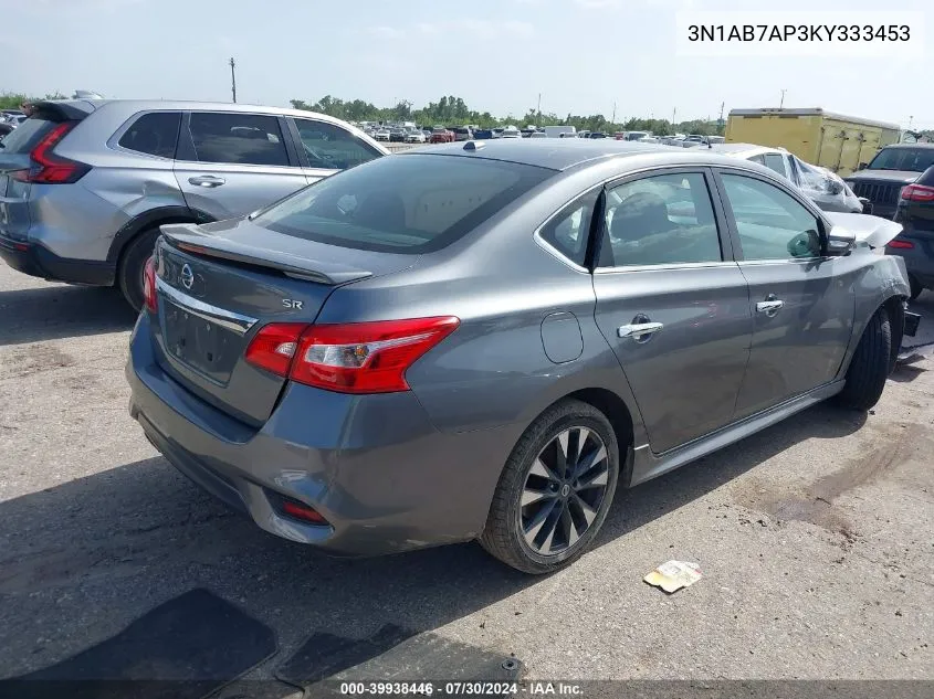 2019 Nissan Sentra Sr VIN: 3N1AB7AP3KY333453 Lot: 39938446