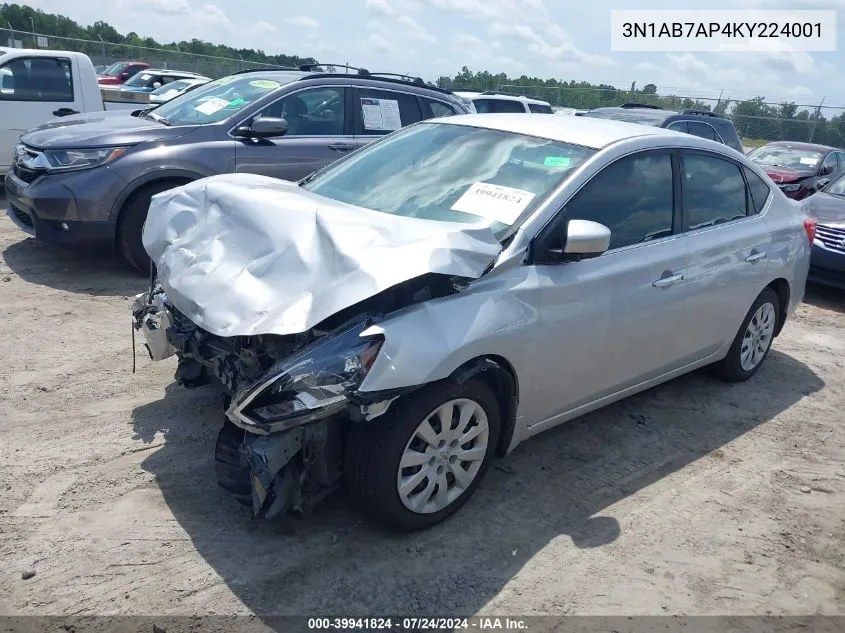 3N1AB7AP4KY224001 2019 Nissan Sentra S