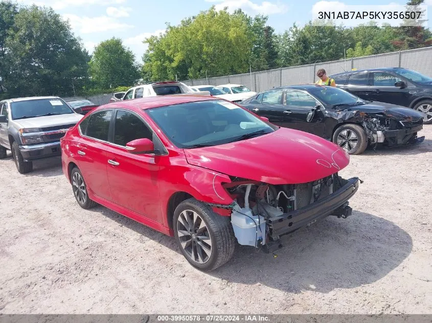 2019 Nissan Sentra Sr VIN: 3N1AB7AP5KY356507 Lot: 39950578