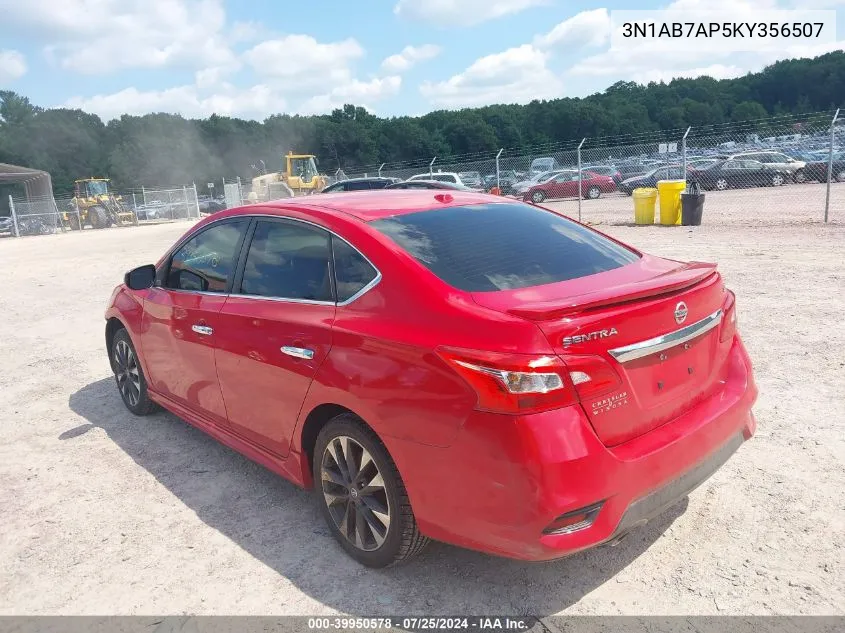 3N1AB7AP5KY356507 2019 Nissan Sentra Sr