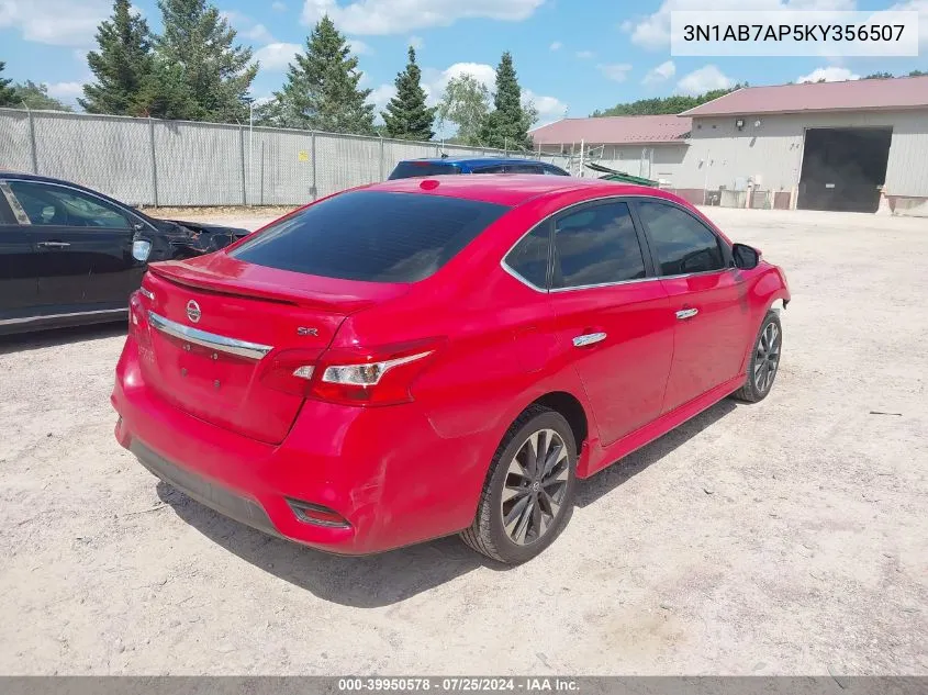 2019 Nissan Sentra Sr VIN: 3N1AB7AP5KY356507 Lot: 39950578