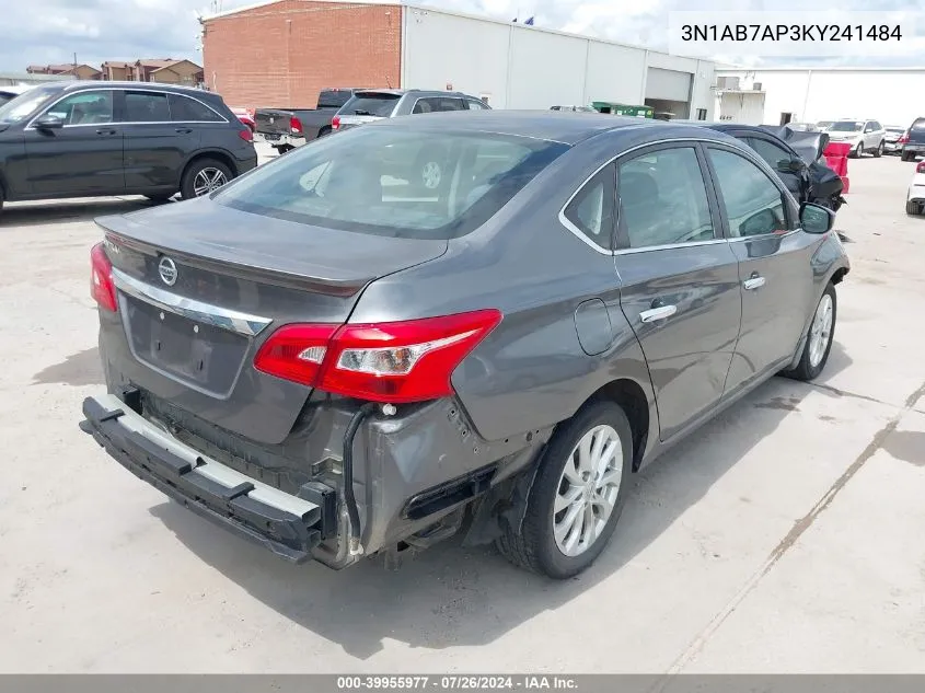 2019 Nissan Sentra S VIN: 3N1AB7AP3KY241484 Lot: 39955977