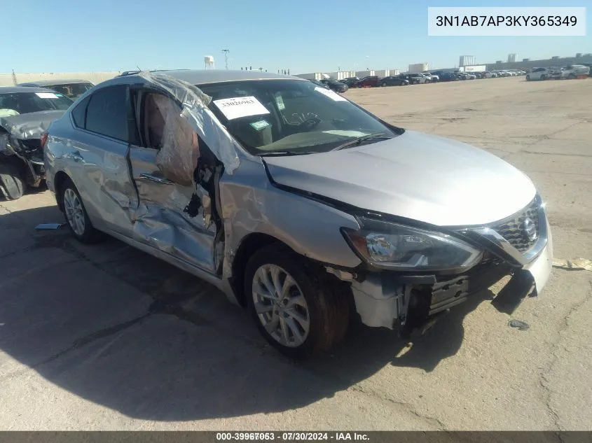 2019 Nissan Sentra Sv VIN: 3N1AB7AP3KY365349 Lot: 39967053